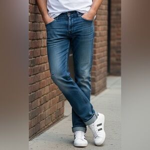 DUER Performance Denim Slim Pants Lightweight Stretch Blue Dark Wash 32x30